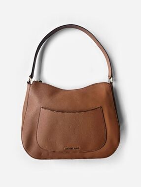 MICHAEL KORS Cognac Gold Eden Signature Hobo Shoulder Bag